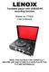 Turntable player with USB/SD/PC recording function. Model no: TT620 User s Manual
