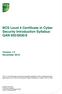 BCS Level 4 Certificate in Cyber Security Introduction Syllabus QAN 603/0830/8