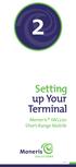 Setting up Your Terminal. Moneris iwl220 Short-Range Mobile (10/13)