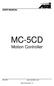 USER MANUAL MC-5CD. Motion Controller.  Manual Revision 1.0
