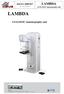 LAMBDA DATA SHEET. ANALOGIC mammography unit. ANALOGIC mammography unit. Rev. n.05 of 15/01/13