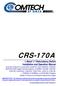 CRS-170A. Part Number MN/CRS170A.IOM / CD-CRS170A Revision 14