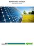 RENEWABLE ENERGY. Applications & Solutions