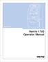 Hantle Inc. Hantle 1700 Operator Manual