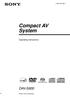 (1) Compact AV System. Operating Instructions DAV-S Sony Corporation