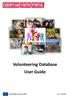 Volunteering Database User Guide