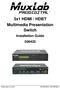 5x1 HDMI / HDBT Multimedia Presentation Switch Installation Guide