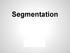 Segmentation ITCS /25/2013. Group #2: Daniel Scroggins Farida Bestowros Rowena Winston Vitali Kuyel Willie Holguin
