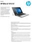 HP Elite x G1. Datasheet. HP recommends Windows 10 Pro. Mobility and style without compromise. Designed for IT, loved by users