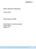 Mark Scheme (Results) June International GCSE. Information Communication Technology Paper 01