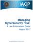 Managing Cybersecurity Risk: