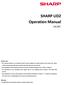 SHARP UD2 Operation Manual