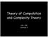 Theory of Computation and Complexity Theory. COL 705! Lecture 0!