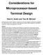 Considerations for Microprocessor-based Terminal Design