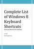 Complete List of Windows 8 Keyboard Shortcuts Keyboard Shortcuts for Desktops