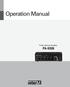 Operation Manual. Public Address Amplifier PA-935N