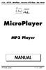MicroPlayer MP3 Player MANUAL