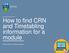 How to find CRN and Timetabling information for a module