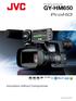 HD/SD Memory Card Camcorder GY-HM650. ftp GPS. Innovation without Compromise. Shown with optional microphone.