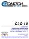 CLO-10. Link Optimizer Installation and Operation Manual For Firmware Version or higher (see New in this Release - Section 1.