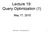 Lecture 19: Query Optimization (1)