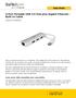 3-Port Portable USB 3.0 Hub plus Gigabit Ethernet - Built-In Cable