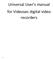 Universal User s manual for Videosec digital video recorders