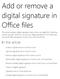 Add or remove a digital signature in Office files