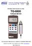 INSTRUCTION MANUAL FOR TQ-8800 TORQUE METER PLEASE READ THIS MANUAL CAREFULLY BEFORE OPERATION
