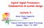 Digital Signal Processors: fundamentals & system design. Lecture 3. Maria Elena Angoletta CERN