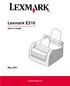 Lexmark E210. User s Guide. May