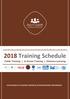 2018 Training Schedule