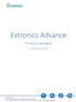 Extronics Advance. Product Catalogue. 1 st December Extronics Limited 1 Dalton Way, Midpoint 18, Middlewich, Cheshire, UK.