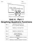 Unit 4: Part 1 Graphing Quadratic Functions