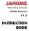 Embroidery Software. JANOME DigitizerJr V4.5. Instruction Book