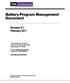 Battery Program Management Document