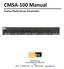 CMSA-100 Manual. Cinema Media Server Automation