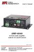 AMP Watt Audio Amplifier with RS-232 and IR Control. User s Manual CUSTOMER SUPPORT INFORMATION