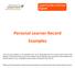 Personal Learner Record Examples
