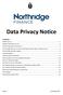 Data Privacy Notice Contents