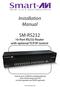 Installation Manual SM-RS Port RS232 Router with optional TCP/IP control