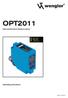 OPT2011. High-performance distance sensor. Operating Instructions