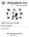 CENTRAL INTAKE. AES Central Intake User Guide. AES University Manual. Adaptive Enterprise Solutions
