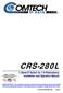 CRS-280L. L-Band IF Switch for 1:N Redundancy Installation and Operation Manual