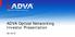 ADVA Optical Networking Investor Presentation Q4 2016