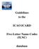 Guidelines to the ICAO ICARD. Five-Letter Name-Codes (5LNC) database