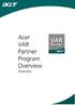 Acer VAR Partner Program Overview. Australia