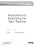 Instructions for Calibrating the isavi Terminal. Ver : 1.0