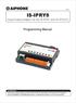 IS-IPRY8. Input/Output Adaptor for the IS-IPMV and IS-IPDV(F) Programming Manual