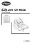 EZR. Zero Turn Mower. Parts Manual. Models EZR EZR EZR EZR EZR EZR 1742